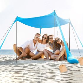 Beach Canopy Tent 10x10ft Sun Shelter Family Beach Tent Outdoor Shade UPF50+ with Sandbag Foldable Poles Carry Bag for Camping Trip Fishing Picni