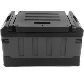 Folding car storage box seat, foldable luggage compartment matte black suitable for family travel, fishing, camping