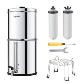 2.25G Gravity-fed Water Filter Countertop System Stainless Steel 2 Filters