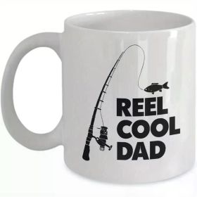 Hot Reel Real Cool Dad Coffee & Tea Mug, Gifts for a Father who loves Fishing & Angler Dad from Daughter, Son or Wife