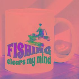 FISHING 11oz Ceramic Coffee Mug - Reusable, Insulated, Travel Mug, Hand-Wash Only - Perfect for Coffee Lovers,