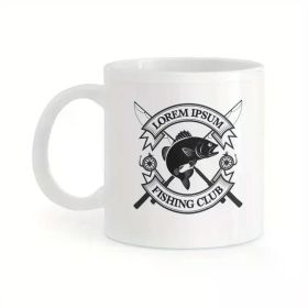 Funny Fishing Coffee Mug for Men - 11oz Ceramic Cup with "Lorem Pssum" Design - Perfect Gift for Fishing Enthusiasts,