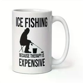 Ice Fishing 11oz Ceramic Coffee Mug for Home Office Kitchen Use, Unique Travel Mug for Juice Milk Tea -