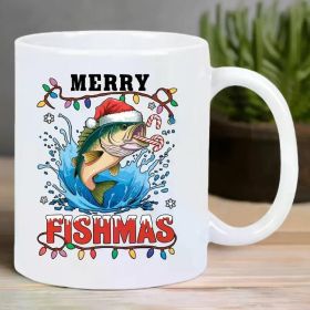 MERRY FISHING Ceramic Coffee Cup - Reusable, Insulated, Hand-Wash Only - Ideal for Coffee Enthusiasts, Both Men