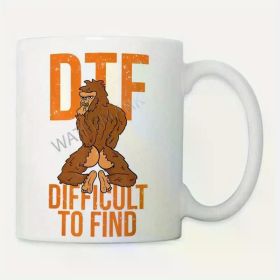 Bassquatch Vintage-Inspired 11oz Ceramic Coffee Mug - Funny Bigfoot & Bass Fishing Design with AM Stamp, White