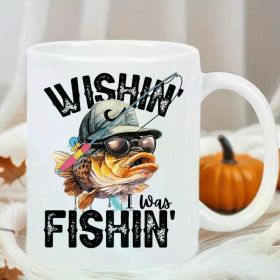 Fishing Ceramic Coffee Cup Insulation Reusable and Hand Washing Birthday Holiday Christmas New Year Valentine'S