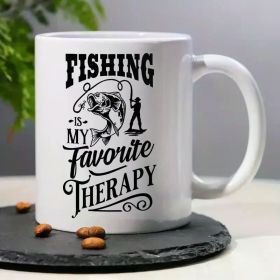 Fishing Is My Relax" Humorous 11oz Ceramic Coffee Mug - Perfect Gift for Men, Ideal for Office, Christmas & Party