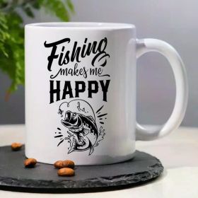 1pc Fishing Enthusiast 11oz Ceramic Coffee Mug - Insulated, Reusable, Machine Washable - Humorous Morning Beverage