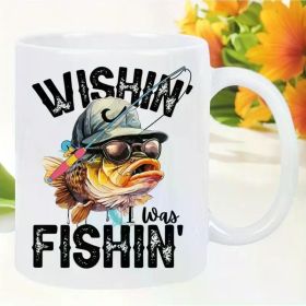 Fishing Ceramic Coffee Cup Insulation Reusable and Hand Washing Birthday Holiday Christmas New Year Valentine'S Day