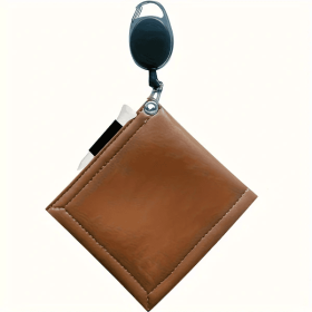 Portable Golf Ball And Club Cleaner, Wet Dry Golf Ball Washer Towel Pouch With Stretchable Lanyard And Easy Access Clip For Convenience (Option: Mocha)