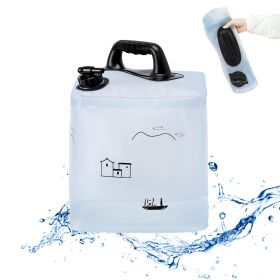15L Camping Water Tanks Portable Outdoor Travel Hiking Large Capacity Water Storage Equipment Home Living Water Bag Emergency Car Foldable Water (Option: 15L-Transparent B)