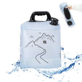 15L Camping Water Tanks Portable Outdoor Travel Hiking Large Capacity Water Storage Equipment Home Living Water Bag Emergency Car Foldable Water (Option: 15L-Transparent A)