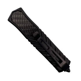 Automatic OTF Double Edge Knife (Style: Non-Serrated, Color: black)