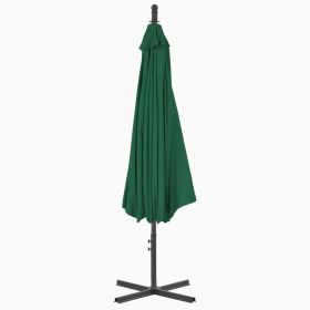 vidaXL Cantilever Garden Parasol with Steel Pole 118.1" Green (Option: as picture)