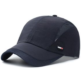 Quick-drying Mesh Baseball Cap - Breathable Sun Hat for Men - Outdoor Fishing & Summer Activities (Color: Navy blue, size: Adjustable (56-60cm))