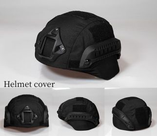 Military Tactical Helmet Cover Airsoft Paintball Wargame CS Camouflage Army Helmet Case Outdoor Hunting Equipment Cloth Cover (Color: black)