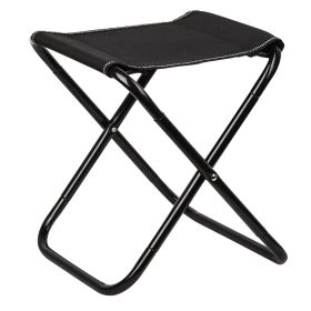 Foldable Camping Stool Portable Travel Chair 275.6LBS Load for Camping Fishing Backpacking Hiking Camping Seat with Carry Bag (Color: black)