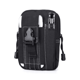 Unisex MOLLE Pouch Waist Bag for Outdoor Activities (Color: Black & White)
