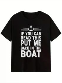 Amusing Fishing Tee with a Nautical Quip (Color: black, size: XL)