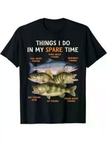 Funny Fishing Apparel For Men, Youth And Boys Bass Lovers T-Shirt Clothing, 220g Pure Cotton., Regular-Fit, Family T-shirt (Color: black, size: L)