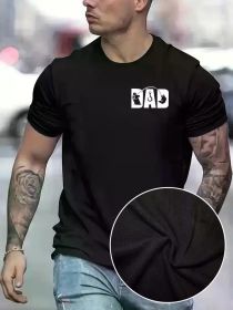 Men'S Cotton Crew Neck T-Shirt, 100% Cotton, Medium Stretch, Geometric-Pattern, Regular Fit, Short Sleeve, with Digital Print, for All-Season (Color: black, size: XL)