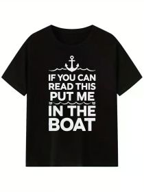 Side - Splitting Fishing T - Shirt with a Boat - related Joke (Color: black, size: XL)