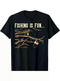 Fishing Is Fun... Bobbers Stuck In Tree T-Shirt (Color: black, size: XL)