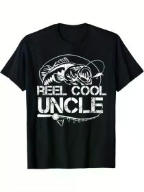 Cool Uncle Fishing Dad Father's Day Dad Gift Men's T-Shirt, Fishing Lovers Gift (Color: black, size: M)