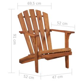 vidaXL Patio Adirondack Chair Solid Acacia Wood (Option: as picture)