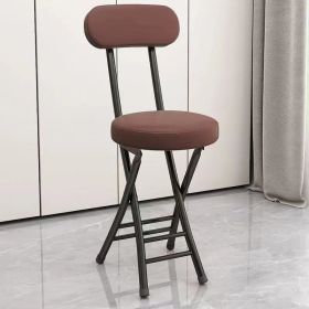 Portable Foldable Iron Alloy Backrest Chair Ergonomically Designed For Long-Term Sitting Without Fatigue, Exclusively For Adults Suitable For Hom (Color: brown)