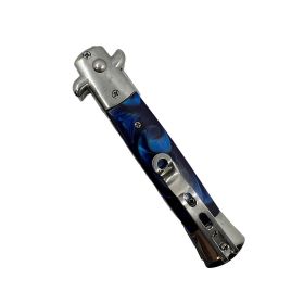 9 Automatic Out-The-Side Knife (Color: White Marble)